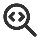 иконка zoom code, zoom, лупа, code, код
