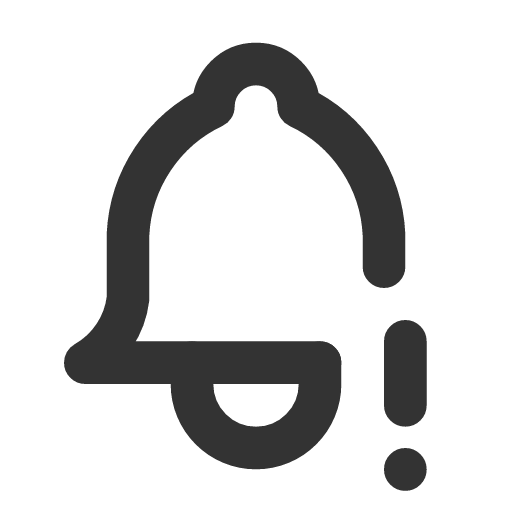 иконка bell exclamation, bell, колокольчик, exclamation, предупреждение,