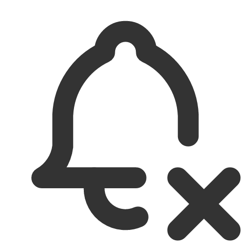 иконка bell x, bell, колокольчик,