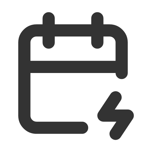 иконка calendar bolt, calendar, календарь, bolt, напряжение,