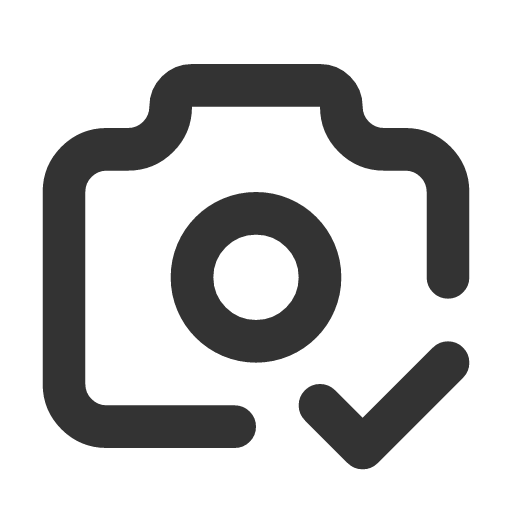 иконка camera check, camera, фотоаппарат, check, галочка,