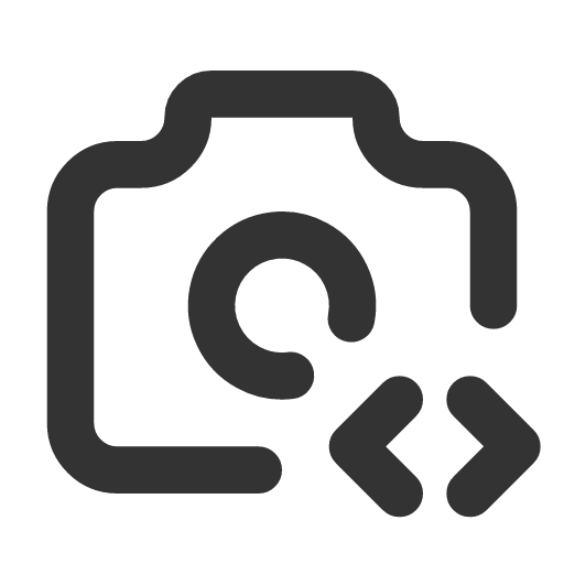 иконка camera code, camera, фотоаппарат, code, код,