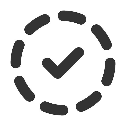 иконка circle dashed check, circle, dashed, check, галочка,