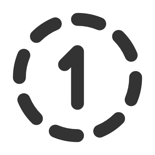 иконка circle dashed number 1, circle, dashed, number,