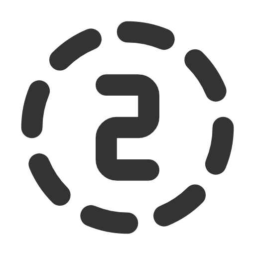 иконка circle dashed number 2, circle, dashed, number,