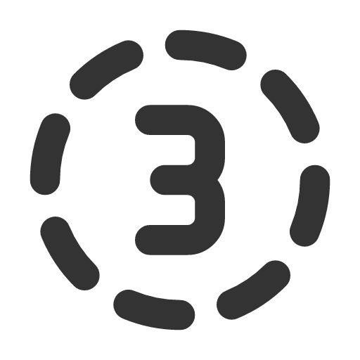 иконка circle dashed number 3, circle, dashed, number,