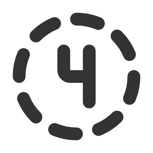 иконка circle dashed number 4, circle, dashed, number,