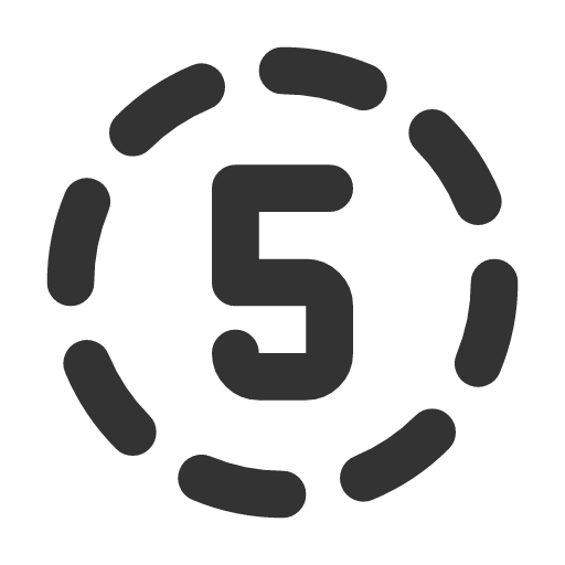 иконка circle dashed number 5, circle, dashed, number,