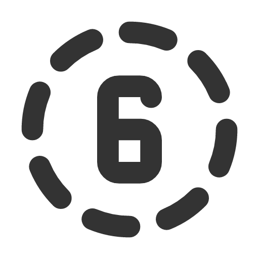 иконка circle dashed number 6, circle, dashed, number,