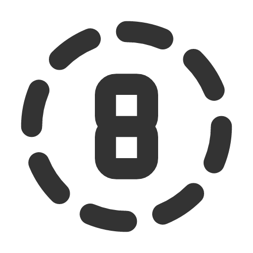 иконка circle dashed number 8, circle, dashed, number,