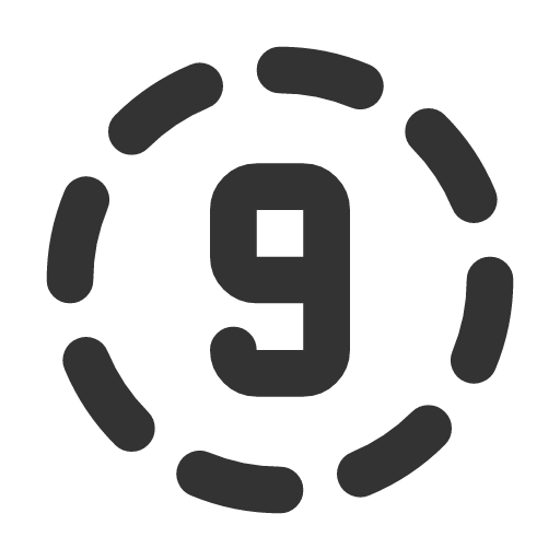иконка circle dashed number 9, circle, dashed, number,