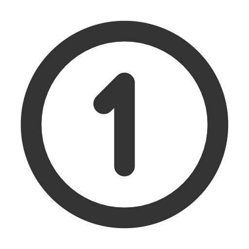 иконка circle number 1, circle, number,