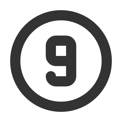 иконка circle number 9, circle, number,