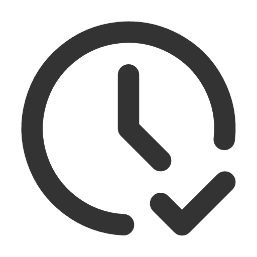 иконка clock check, clock, часы, check, галочка,