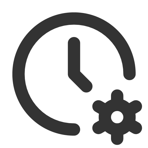 иконка clock cog, clock, часы, cog,