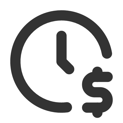 иконка clock dollar, clock, часы, dollar, доллар,