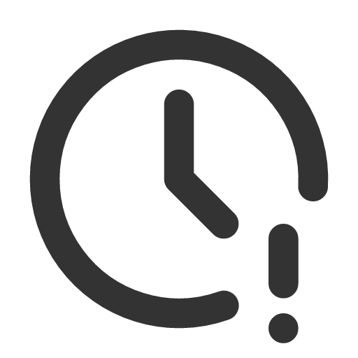иконка clock exclamation, clock, часы, exclamation, предупреждение,