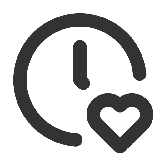 иконка clock heart, clock, часы, heart, сердце,