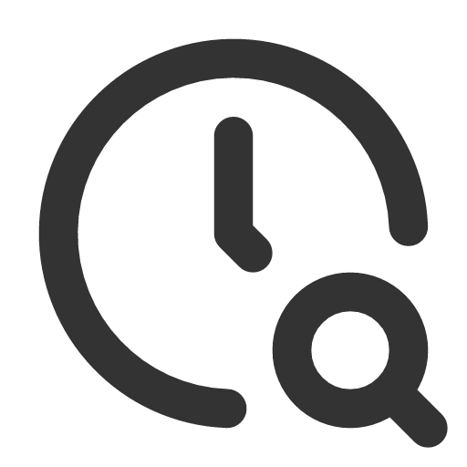 иконка clock search, clock, часы, search, поиск,