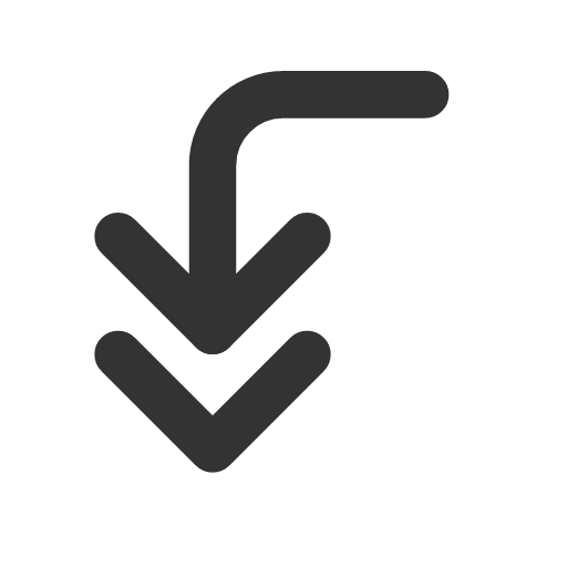 иконка corner left down double, corner, left, стрелка, down, double,
