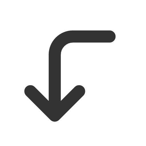 иконка corner left down, corner, left, стрелка, down,