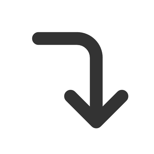 иконка corner right down, corner, right, стрелка, down,