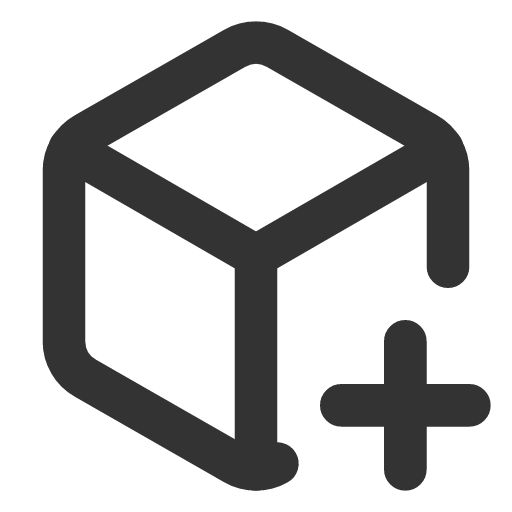 иконка cube plus, cube, plus, плюс,
