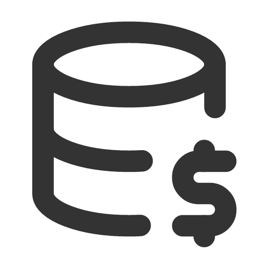 иконка database dollar, database, база данных, dollar, доллар,