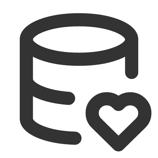 иконка database heart, database, база данных, heart, сердце,