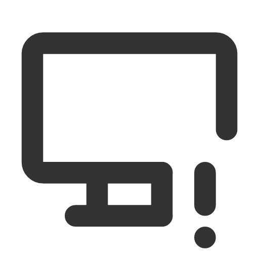 иконка device desktop exclamation, device, desktop, рабочий стол, exclamation, предупреждение,