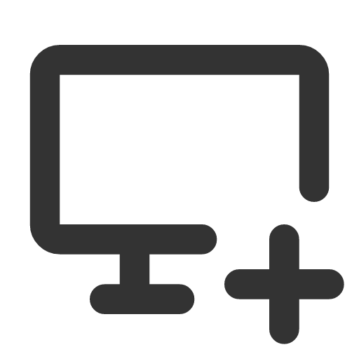 иконка device desktop plus, device, desktop, рабочий стол, plus, плюс,