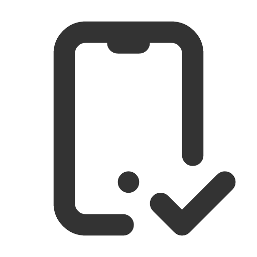 иконка device mobile check, device, mobile, телефон, check, галочка,