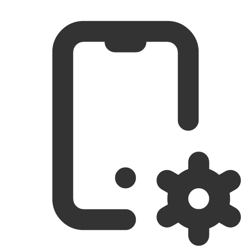 иконка device mobile cog, device, mobile, телефон, cog,