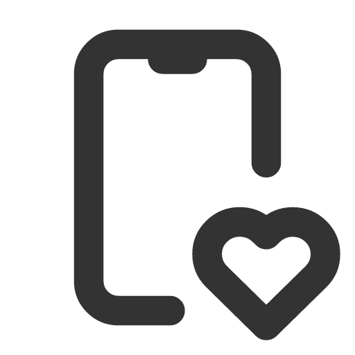 иконка device mobile heart, device, mobile, телефон, heart, сердце,