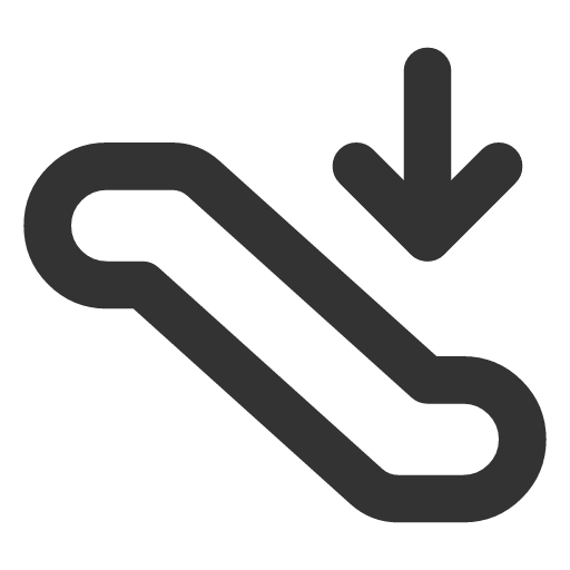 иконка escalator down, escalator, down, стрелка,