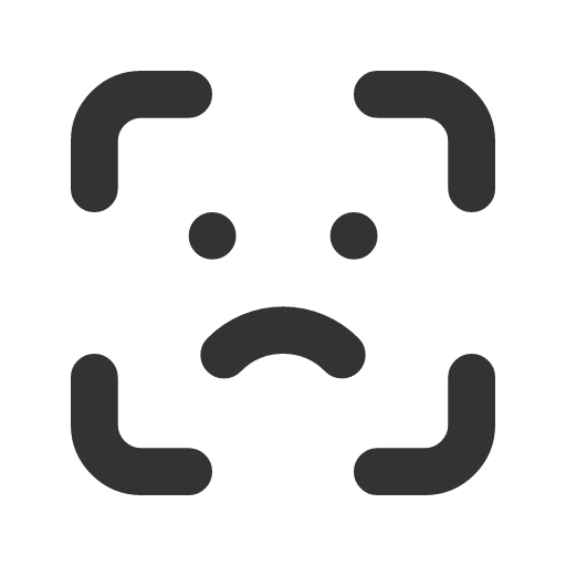 иконка face id error, face, смайлик, id, бейджик, error, ошибка,