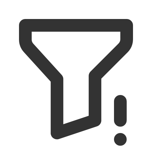 иконка filter exclamation, filter, exclamation, предупреждение,