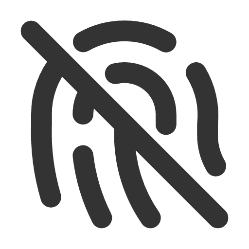 иконка fingerprint off, fingerprint, отпечаток пальца, off,
