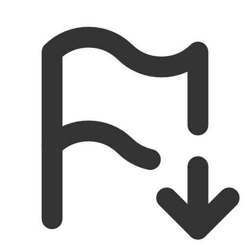 иконка flag down, flag, флаг, down, стрелка,