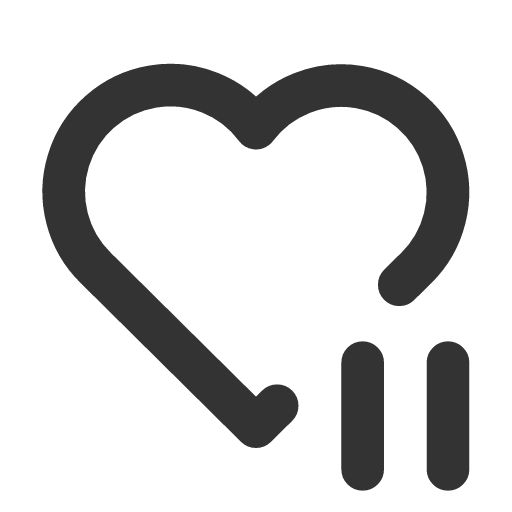 иконка heart pause, heart, сердце, pause, пауза,