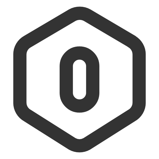 иконка hexagon number 0, hexagon, number,