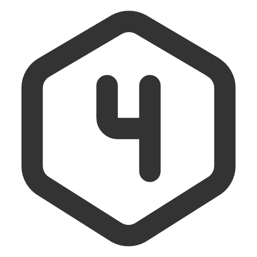 иконка hexagon number 4, hexagon, number,