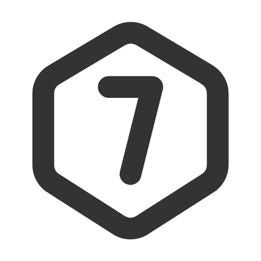 иконка hexagon number 7, hexagon, number,