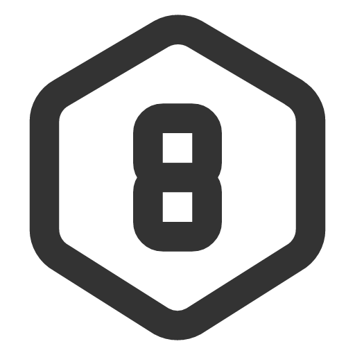 иконка hexagon number 8, hexagon, number,