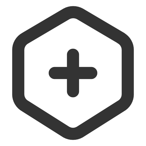 иконка hexagon plus, hexagon, plus, плюс,