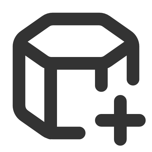 иконка hexagonal prism plus, hexagonal, prism, plus, плюс,