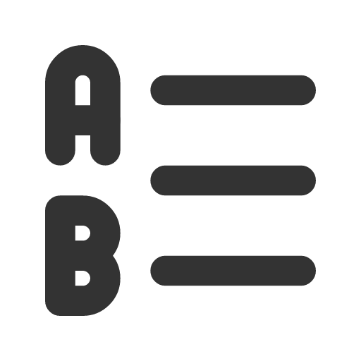иконка list letters, list, letters,