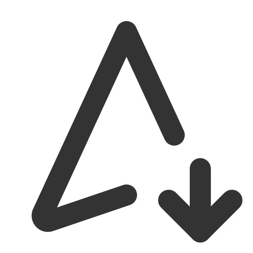 иконка navigation down, navigation, навигация, down, стрелка,