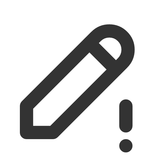 иконка pencil exclamation, pencil, exclamation, предупреждение,