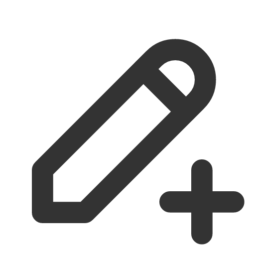 иконка pencil plus, pencil, plus, плюс,
